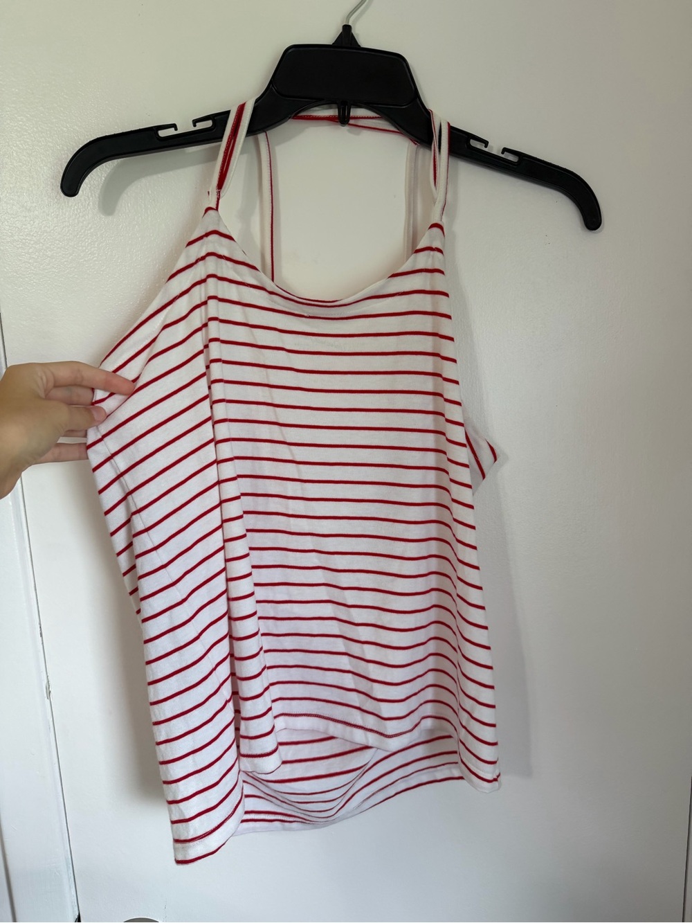Universal Thread White and Red Striped Camisole Tank